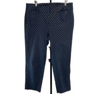 Ann Taylor Factory Navy and White Polka Dot Signature Pants Size 12